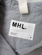 MHL. エムエイチエル マーガレットハウエル LIGHT WASHED COTTON POPLIN SHIRT 半袖 シャツ ブラウス トップス グレー (12M＋3913)【中古】