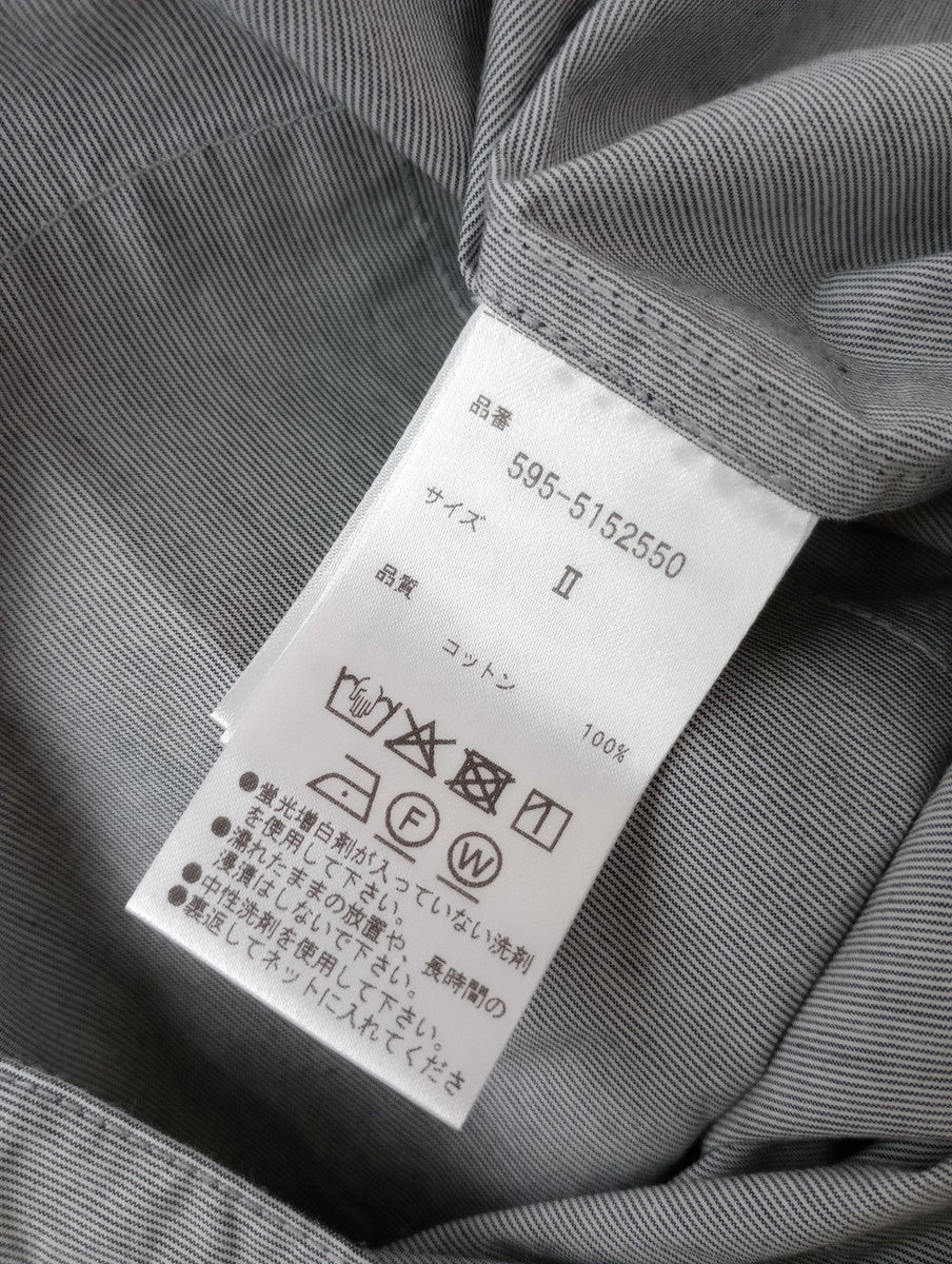 MHL. エムエイチエル マーガレットハウエル LIGHT WASHED COTTON POPLIN SHIRT 半袖 シャツ ブラウス トップス グレー (12M＋3913)【中古】