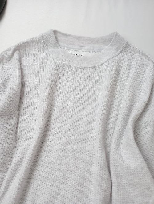 MHL. エムエイチエル マーガレットハウエル COTTON JERSEY MESH コットンジャージー メッシュ カットソー 長袖  トップス   杢グレー 2【中古】