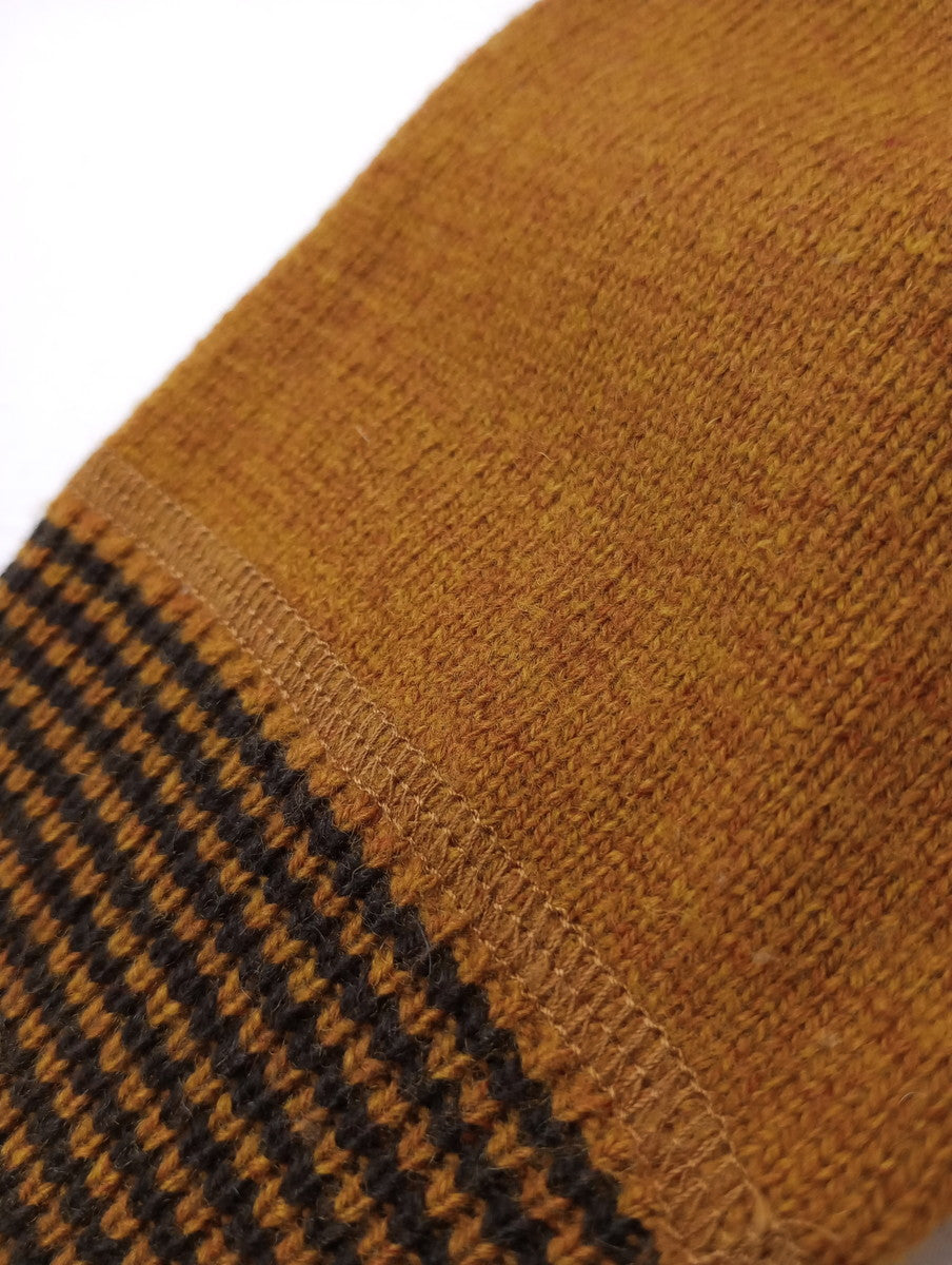 MHL. エムエイチエル マーガレットハウエル WASHABLE DRY WOOL ウール 毛 100％ クルーネック ニット プルオーバー トップス マスタード イエロー 2【中古】