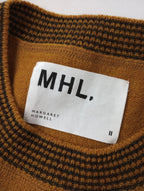 MHL. エムエイチエル マーガレットハウエル WASHABLE DRY WOOL ウール 毛 100％ クルーネック ニット プルオーバー トップス マスタード イエロー 2【中古】