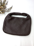 BOTTEGA VENETA ボッテガ・ヴェネタ イントレチャート レザー ホーボーバッグ ダークブラウン【中古】