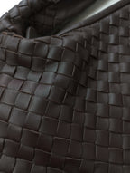 BOTTEGA VENETA ボッテガ・ヴェネタ イントレチャート レザー ホーボーバッグ ダークブラウン【中古】