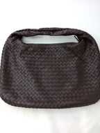 BOTTEGA VENETA ボッテガ・ヴェネタ イントレチャート レザー ホーボーバッグ ダークブラウン【中古】