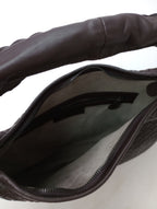 BOTTEGA VENETA ボッテガ・ヴェネタ イントレチャート レザー ホーボーバッグ ダークブラウン【中古】
