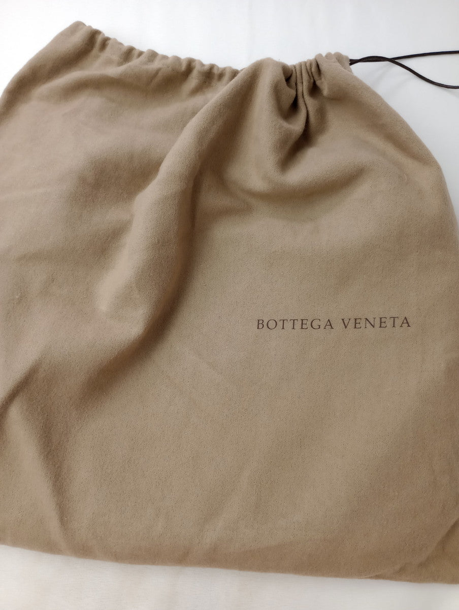 BOTTEGA VENETA ボッテガ・ヴェネタ イントレチャート レザー ホーボーバッグ ダークブラウン【中古】