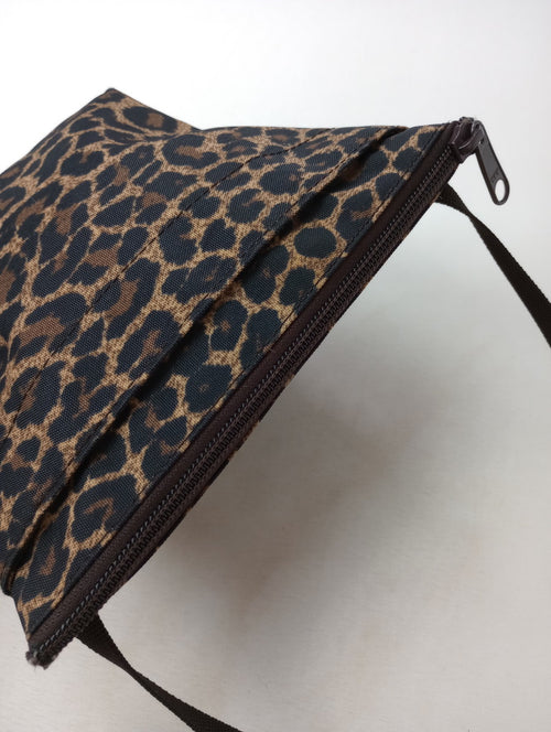 Herve Chapelier エルベシャプリエ レオパード ミニ ショルダーバッグ  ベージュ ブラウン【中古】