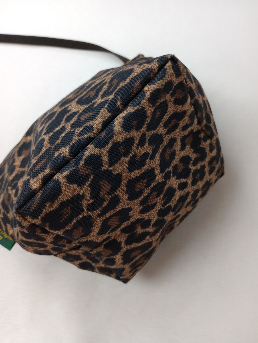 Herve Chapelier エルベシャプリエ レオパード ミニ ショルダーバッグ  ベージュ ブラウン【中古】