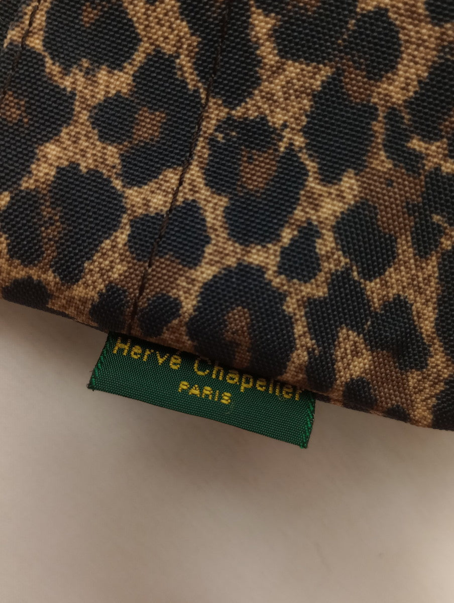 Herve Chapelier エルベシャプリエ レオパード ミニ ショルダーバッグ  ベージュ ブラウン【中古】