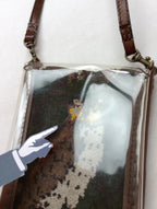 ebagos エバゴス かご ショルダーバッグ ナイロン レザー ダークブラウン  【中古】