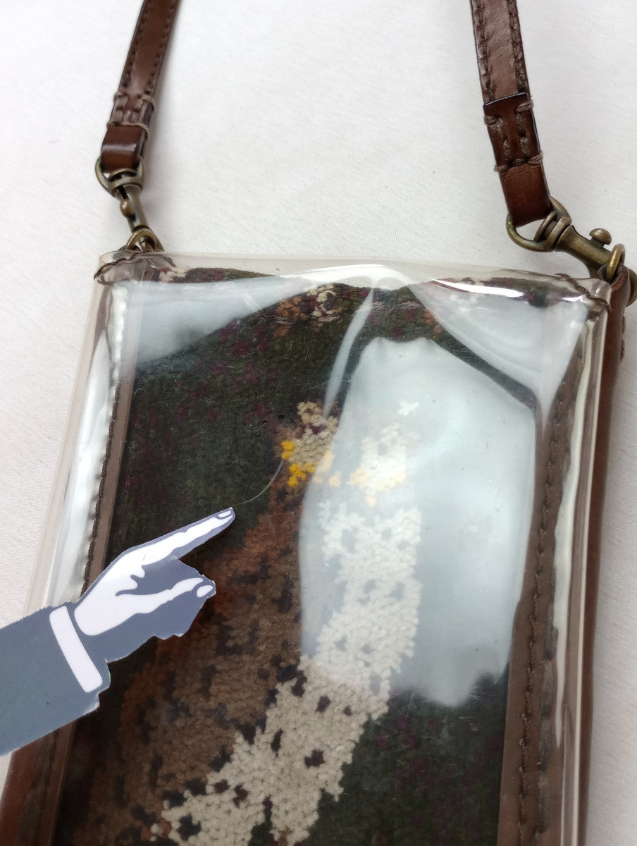 ebagos エバゴス かご ショルダーバッグ ナイロン レザー ダークブラウン  【中古】