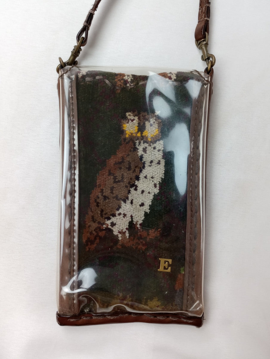 ebagos エバゴス かご ショルダーバッグ ナイロン レザー ダークブラウン  【中古】