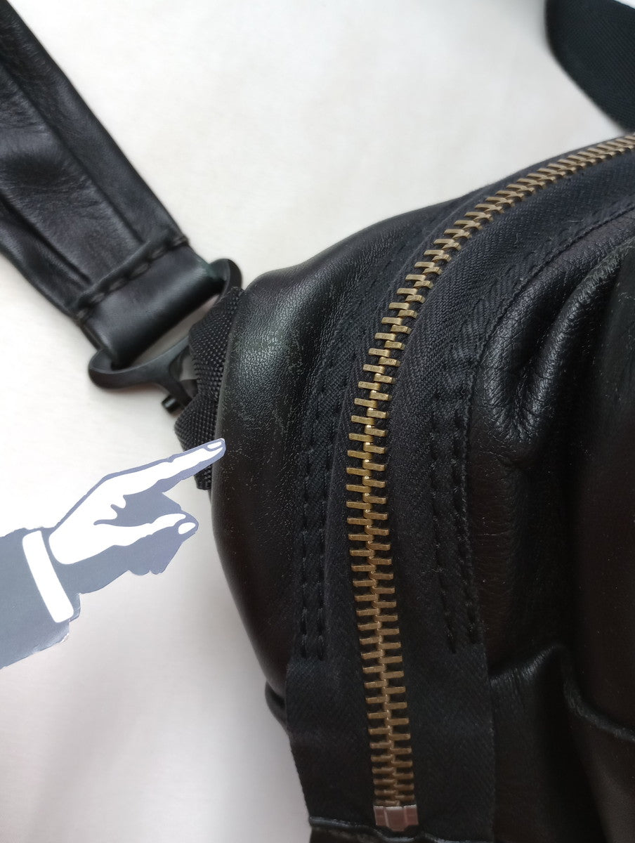 ebagos エバゴス フクロウ シェニール織り ショルダーバッグ 黒 ブラック【中古】