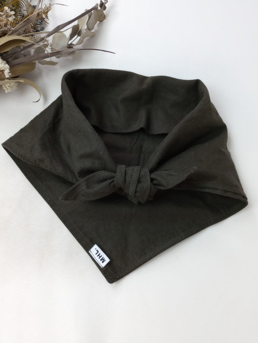 MHL  エムエイチエル   マーガレットハウエル  Cotton Hemp Twill コットンツイル ヘンプ スカーフ カーキ 【中古】