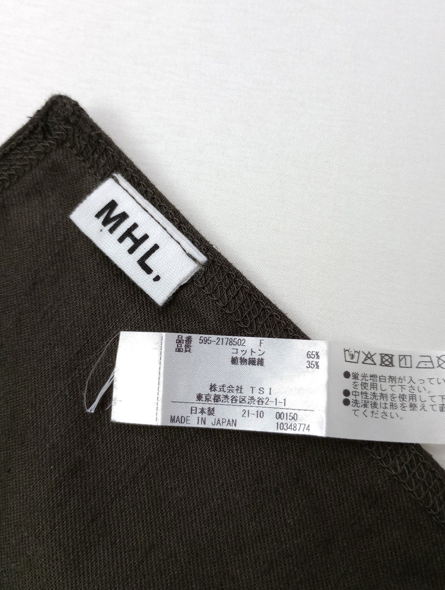 MHL  エムエイチエル   マーガレットハウエル  Cotton Hemp Twill コットンツイル ヘンプ スカーフ カーキ 【中古】