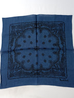 新品 MARGARET HOWELL マーガレットハウエル PAISLEY PRINT SCARF ペイズリー柄 スカーフ リネン ネイビー