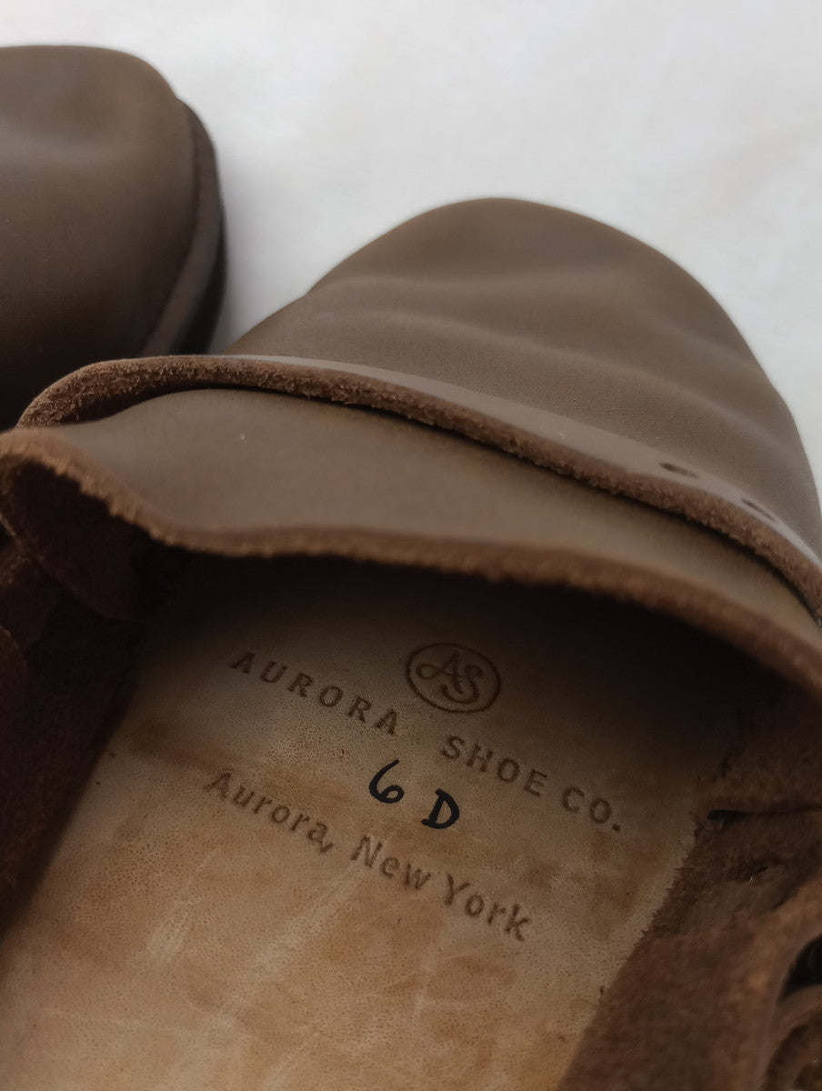 AURORA SHOES オーロラシューズ Middle English ミドルイングリッシュ レザーシューズ ブラウン 6D 【中古】