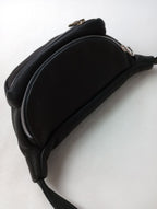 Aeta アエタ WAIST POUCH S ウエストポーチ レザーショルダーバッグ 黒 ブラック 【中古】