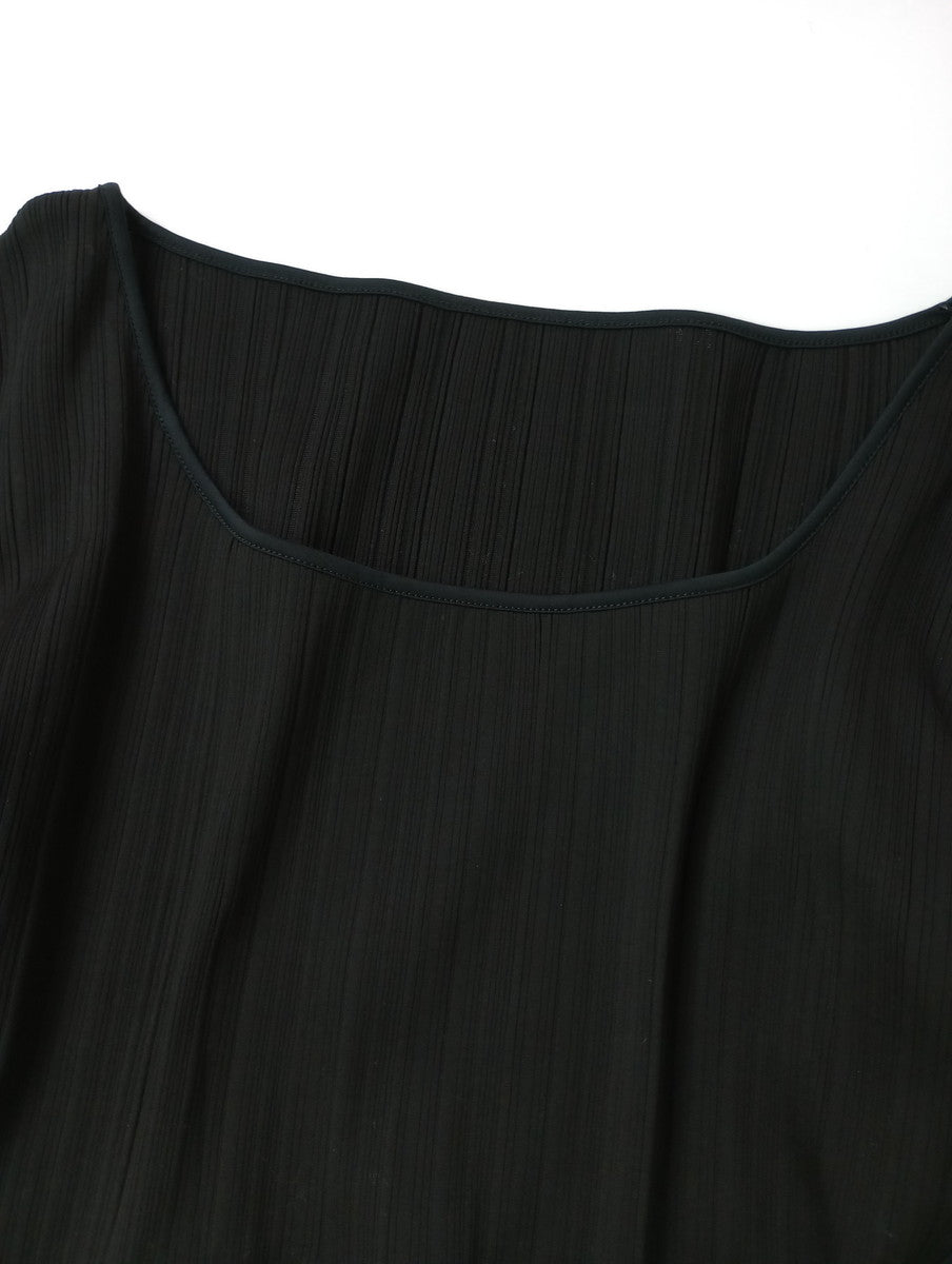 Mame Kurogouchi マメ クロゴウチ Random Ribbed Cotton Cropped Top 黒 ブラック ランダムリブトップ トップス 【中古】