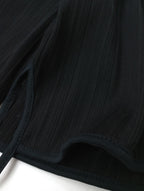 Mame Kurogouchi マメ クロゴウチ Random Ribbed Cotton Cropped Top 黒 ブラック ランダムリブトップ トップス 【中古】