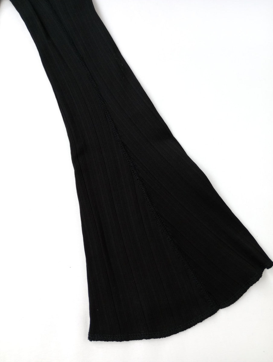 Mame Kurogouchi マメ クロゴウチ Random Ribbed Cotton Cropped Top 黒 ブラック ランダムリブトップ トップス 【中古】