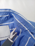 TICCA ティッカ スクエア ビッグ ロングシャツ ワンピースストライプ 青 白 【中古】