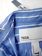 TICCA ティッカ スクエア ビッグ ロングシャツ ワンピースストライプ 青 白 【中古】