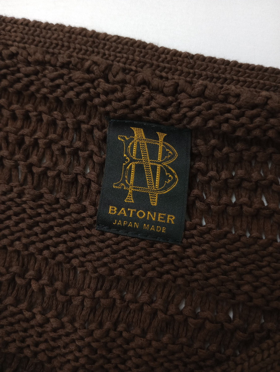 BATONER バトナー シルケットテープロングキャミソールワンピース ブラウン  【中古】