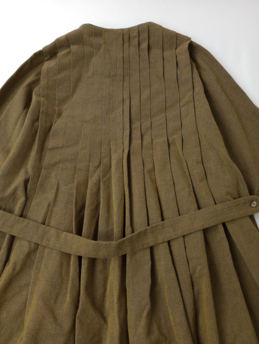 mina perhonen ミナペルホネン rytmi リトミ コットン ウール ロングコート カーキ 36【中古】
