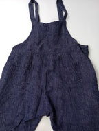 fog linen work フォグリネンワーク リネン 麻 100％ サロペット オールインワン  ネイビー 【中古】