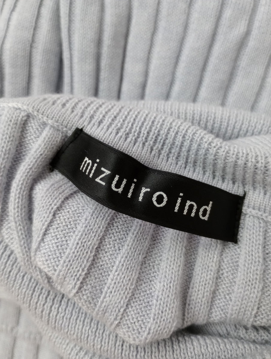 mizuiro ind ミズイロインド リブニット タートルネック 長袖  トップス グレー 【中古】