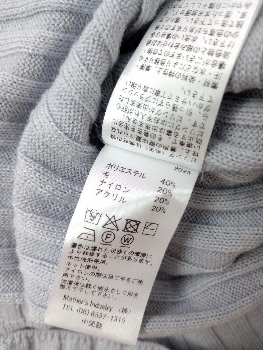 mizuiro ind ミズイロインド リブニット タートルネック 長袖  トップス グレー 【中古】