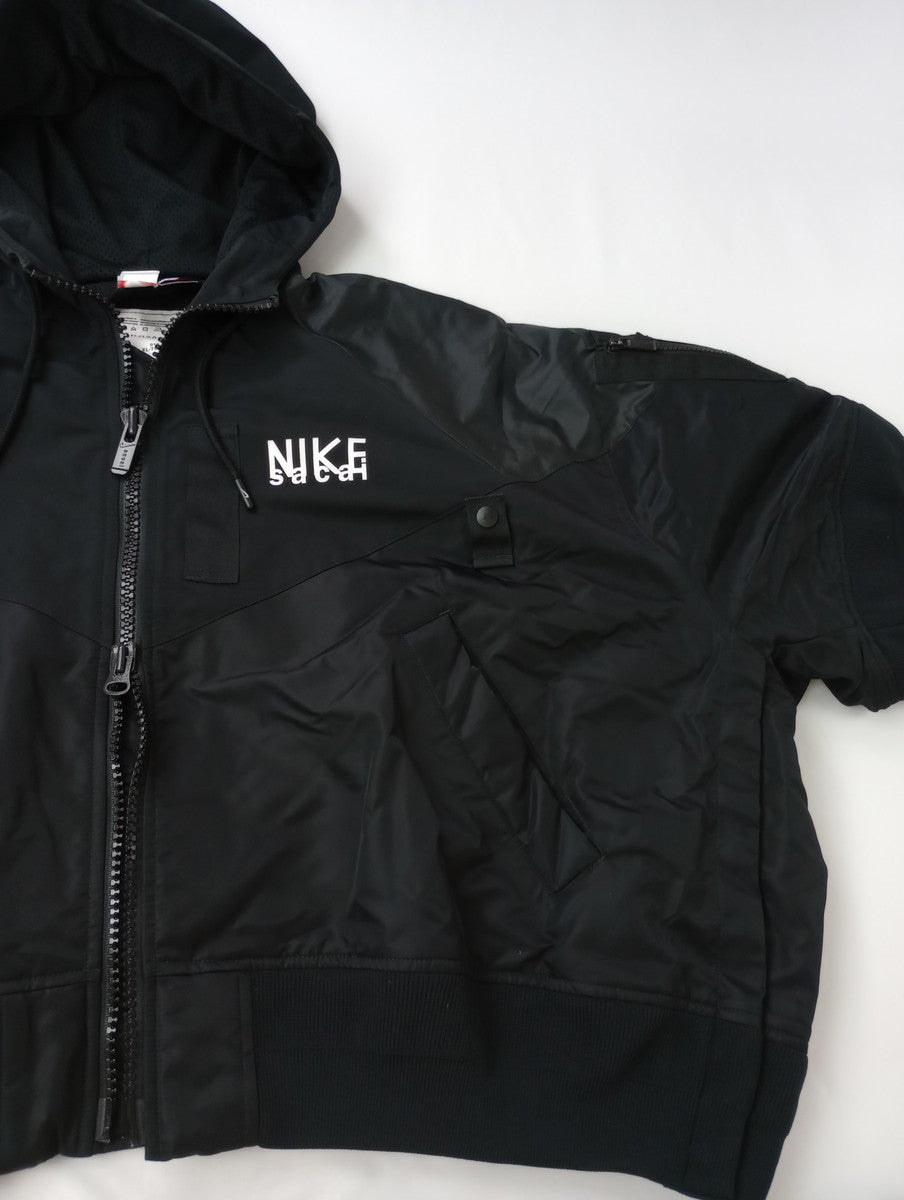 NIKE × sacai ナイキ サカイ Full zip HD jacket フルジップフーデッドジャケット ナイロンブルゾン 黒 ブラック XL 【中古】