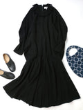 ENFOLD エンフォルド NECK-PLEATS DRESS ネックプリーツドレス ロングワンピース 黒 ブラック 【中古】
