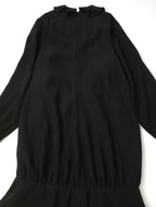 ENFOLD エンフォルド NECK-PLEATS DRESS ネックプリーツドレス ロングワンピース 黒 ブラック 【中古】