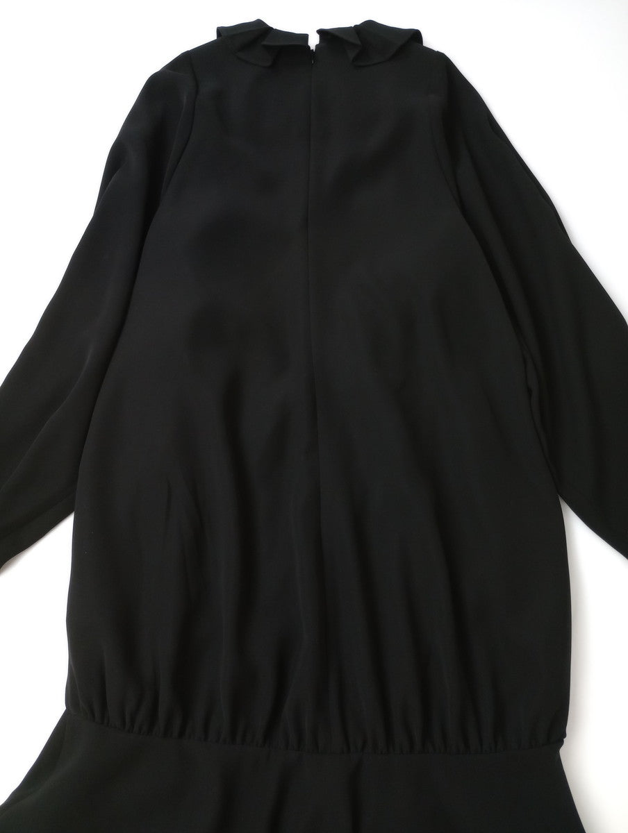 ENFOLD エンフォルド NECK-PLEATS DRESS ネックプリーツドレス ロングワンピース 黒 ブラック 【中古】