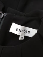 ENFOLD エンフォルド NECK-PLEATS DRESS ネックプリーツドレス ロングワンピース 黒 ブラック 【中古】
