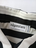 nagonstans ナゴンスタンス ミックスボーダーポケットシャツ トップス ブラウン 黒 ブラック など MEDIUM 【中古】