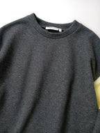 nagonstans ナゴンスタンス bi-color pullover バイカラー プルオーバー ダンボール クルーネック スウェット 長袖 トップス グレー  MEDIUM 【中古】