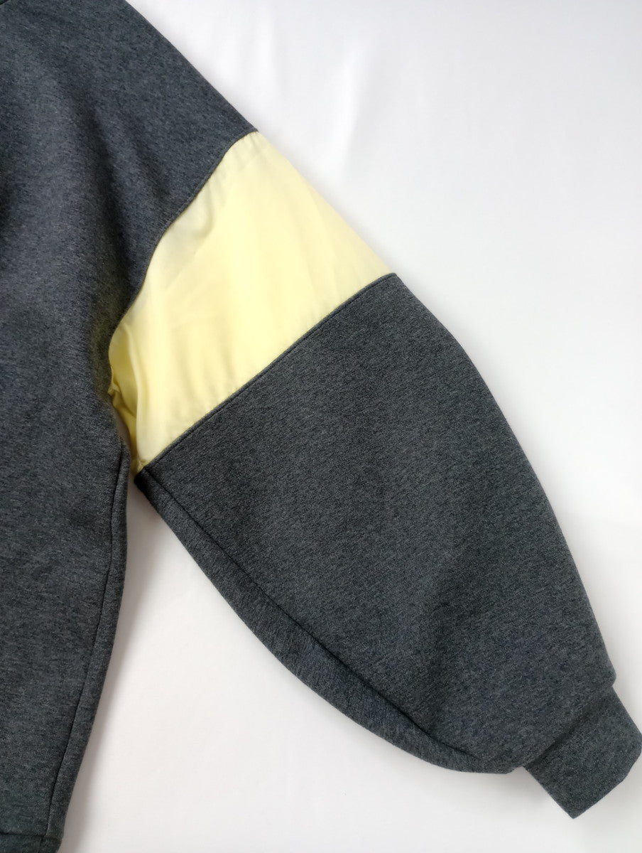 nagonstans ナゴンスタンス bi-color pullover バイカラー プルオーバー ダンボール クルーネック スウェット 長袖 トップス グレー  MEDIUM 【中古】
