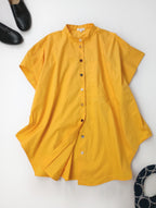 ENFOLD エンフォルド HALFSLEEVE HEXAGON-SHIRT ハーフスリーブ ヘキサゴンシャツ イエロー 黄色  38  (12M＋4843)【中古】