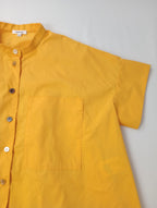 ENFOLD エンフォルド HALFSLEEVE HEXAGON-SHIRT ハーフスリーブ ヘキサゴンシャツ イエロー 黄色  38  (12M＋4843)【中古】