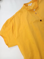 ENFOLD エンフォルド HALFSLEEVE HEXAGON-SHIRT ハーフスリーブ ヘキサゴンシャツ イエロー 黄色  38  (12M＋4843)【中古】