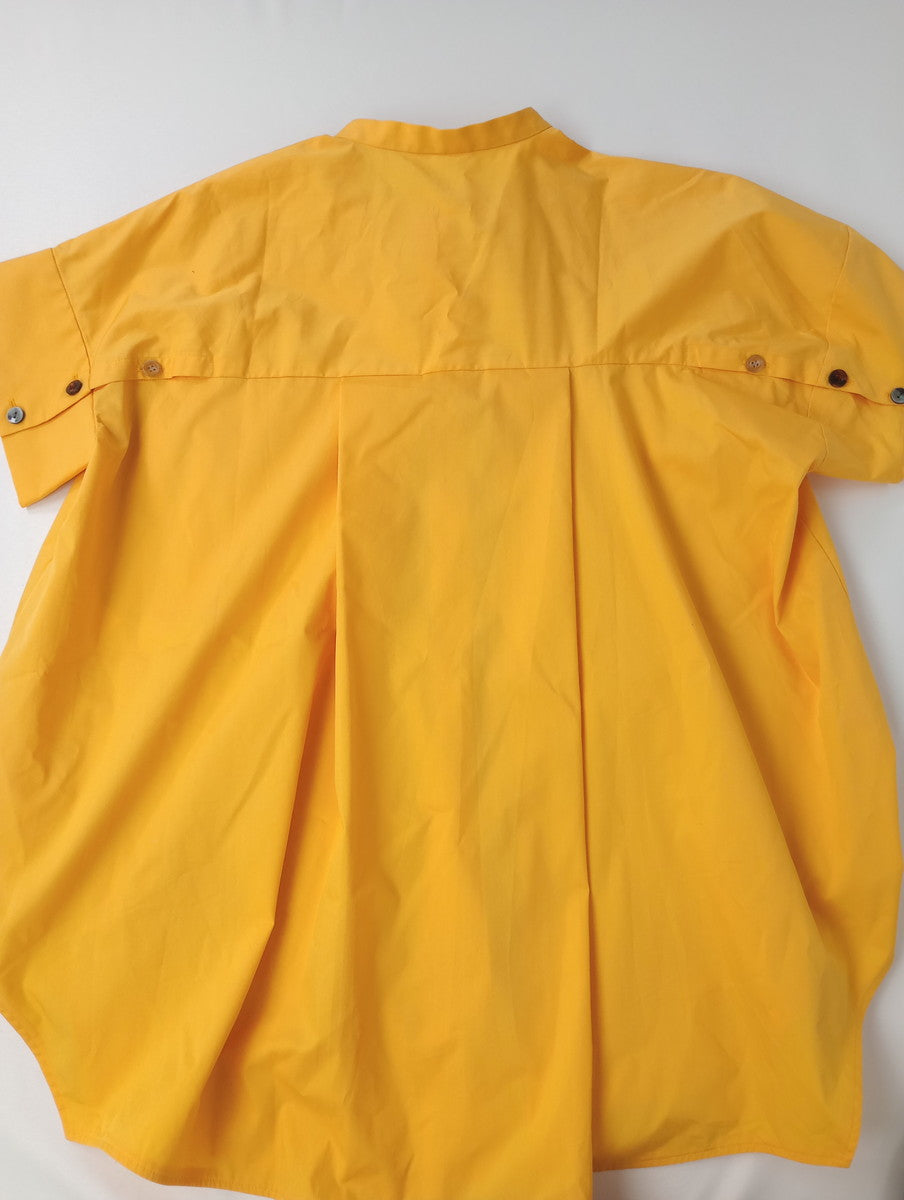 ENFOLD エンフォルド HALFSLEEVE HEXAGON-SHIRT ハーフスリーブ ヘキサゴンシャツ イエロー 黄色  38  (12M＋4843)【中古】