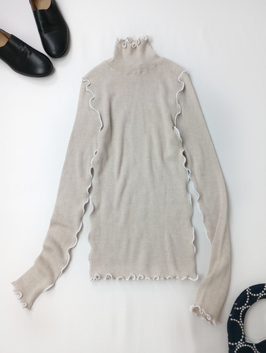 ENFOLD エンフォルド MELLOW RIB LONG-SLEEVES T-SHIRT メロウ リブロングスリーブ ニット 長袖 トップス 38   【中古】