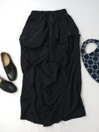 nagonstans ナゴンスタンス cocoon shape skirt コクーンシェイプスカート ロング 黒 ブラック MEDIUM 【中古】