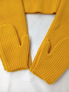 ENFOLD エンフォルド 4WAY CROPPED PULLOVER クロップド フード プルオーバー ニット 長袖 トップス マスタード イエロー 【中古】