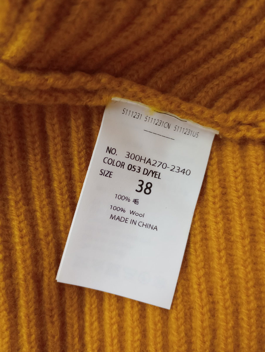 ENFOLD エンフォルド 4WAY CROPPED PULLOVER クロップド フード プルオーバー ニット 長袖 トップス マスタード イエロー 【中古】