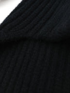 ENFOLD エンフォルド EARMUFF KNIT-HAT イヤーマフ リブ ニットキャップ ハット 帽子 黒 ブラック 38 【中古】
