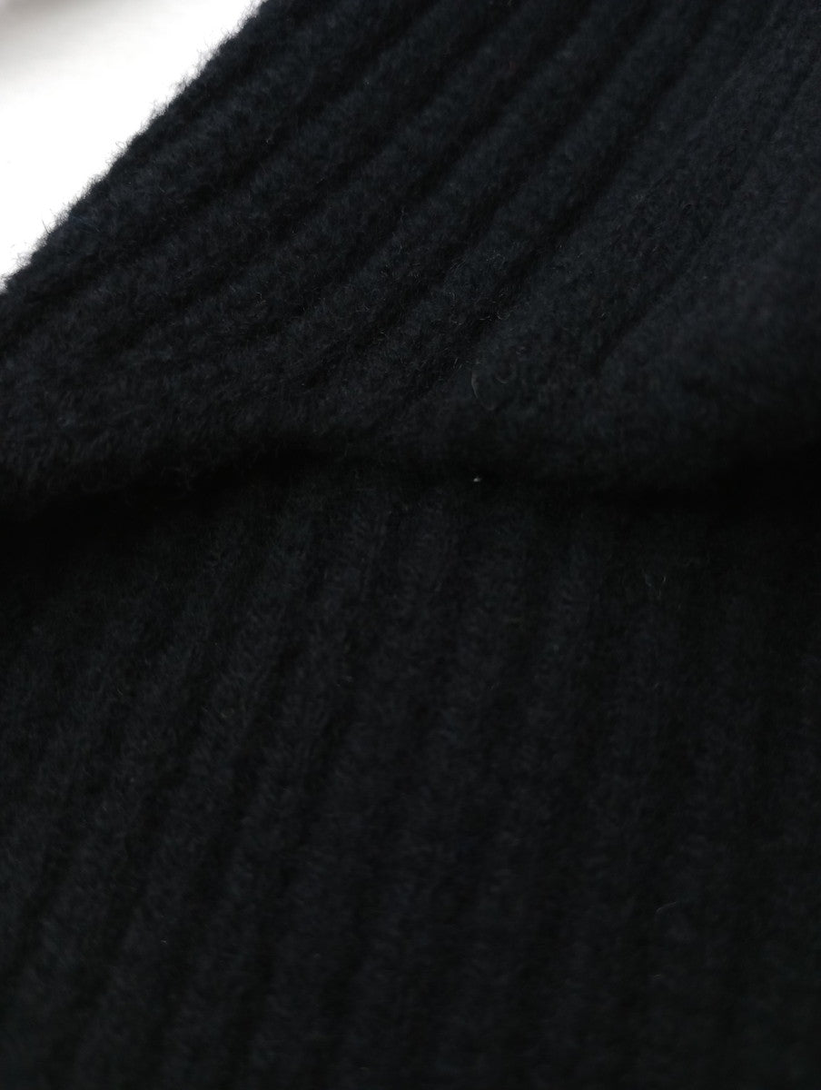 ENFOLD エンフォルド EARMUFF KNIT-HAT イヤーマフ リブ ニットキャップ ハット 帽子 黒 ブラック 38 【中古】